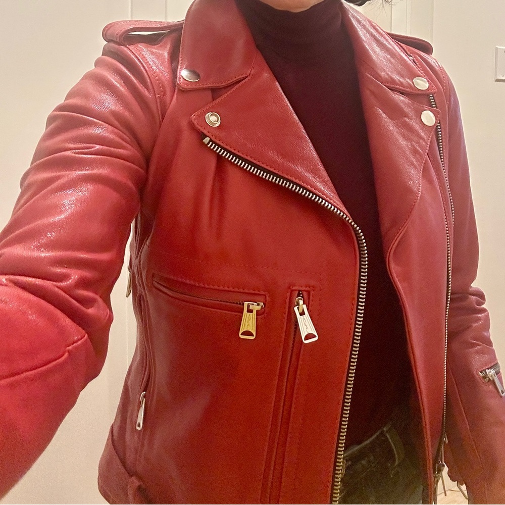 🔥🔥 R13 Red Leather Moto Jacket - Picture 5 of 16